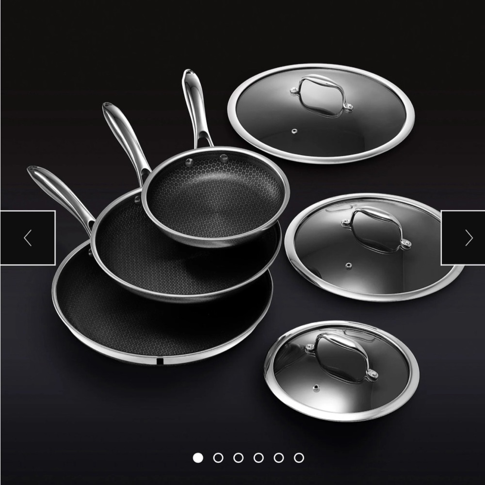 Hexclad Hybrid Fry Pan Set with Lids + Wok